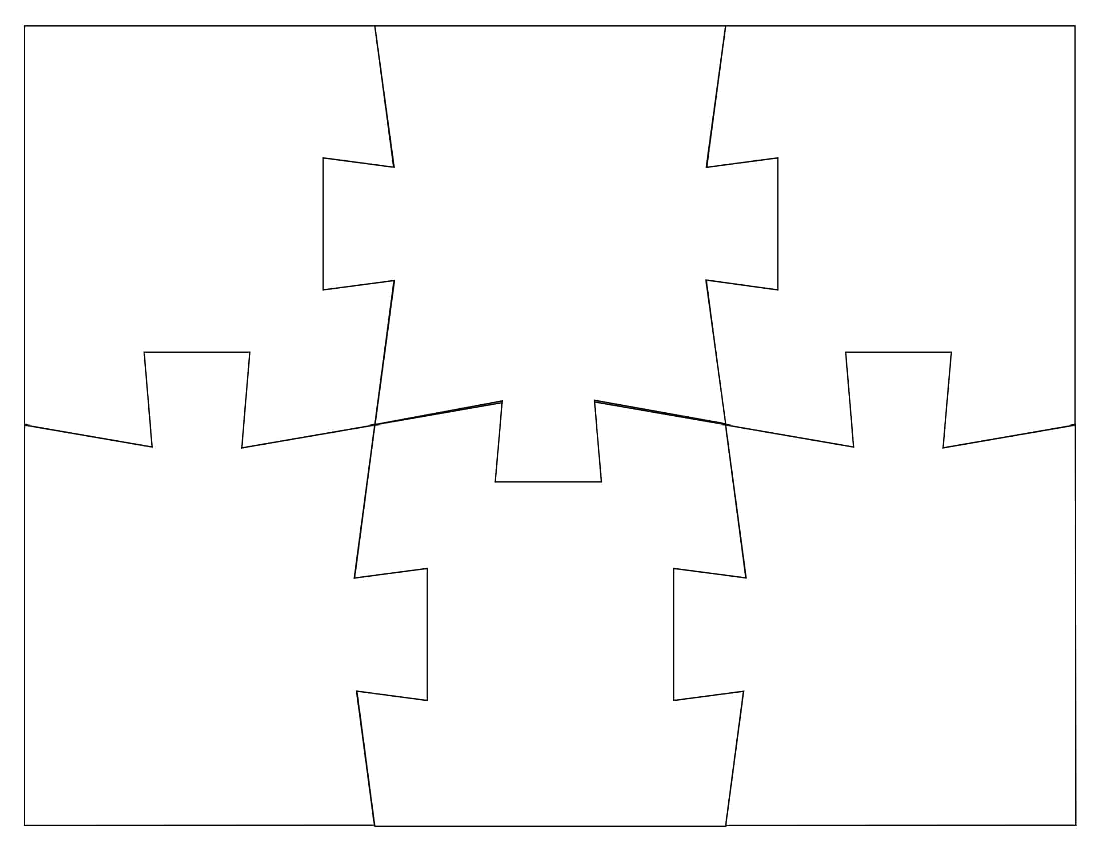 Free Printable Puzzle Piece Templates PDF 4 12 24 Piece