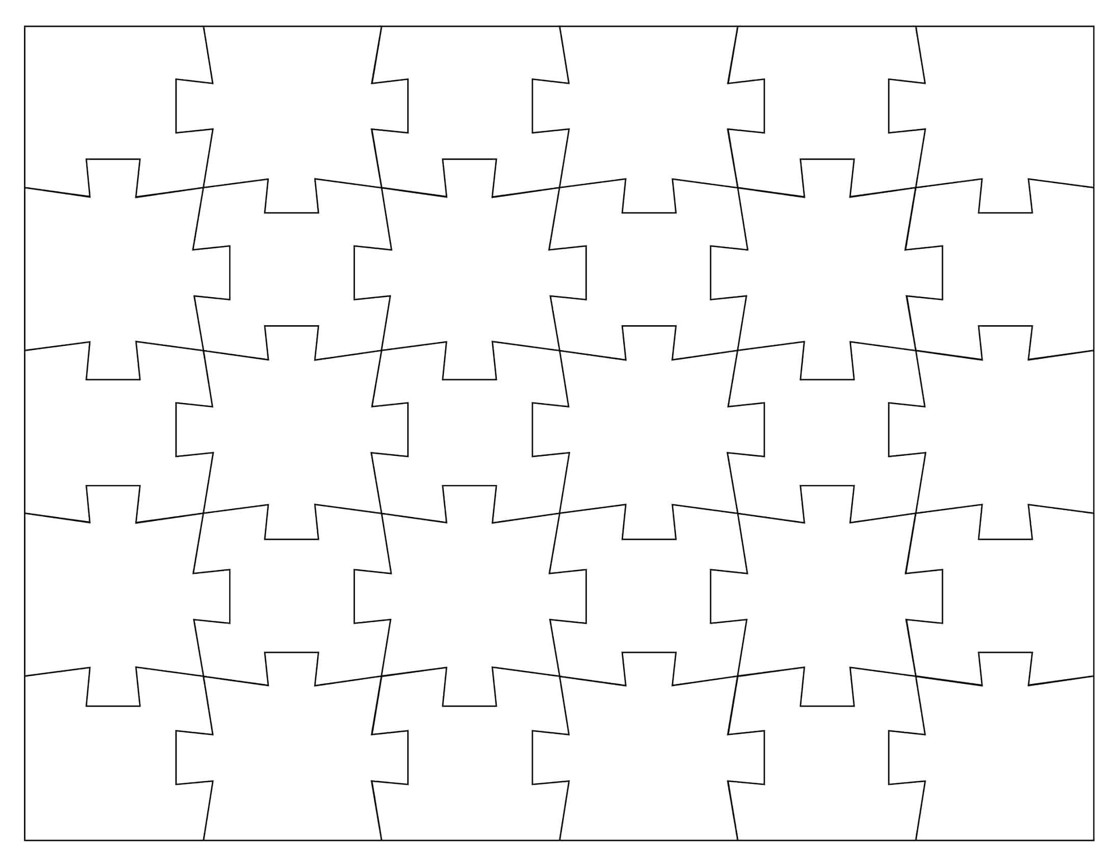 Free Printable Puzzle Piece Templates PDF 4 12 24 Piece