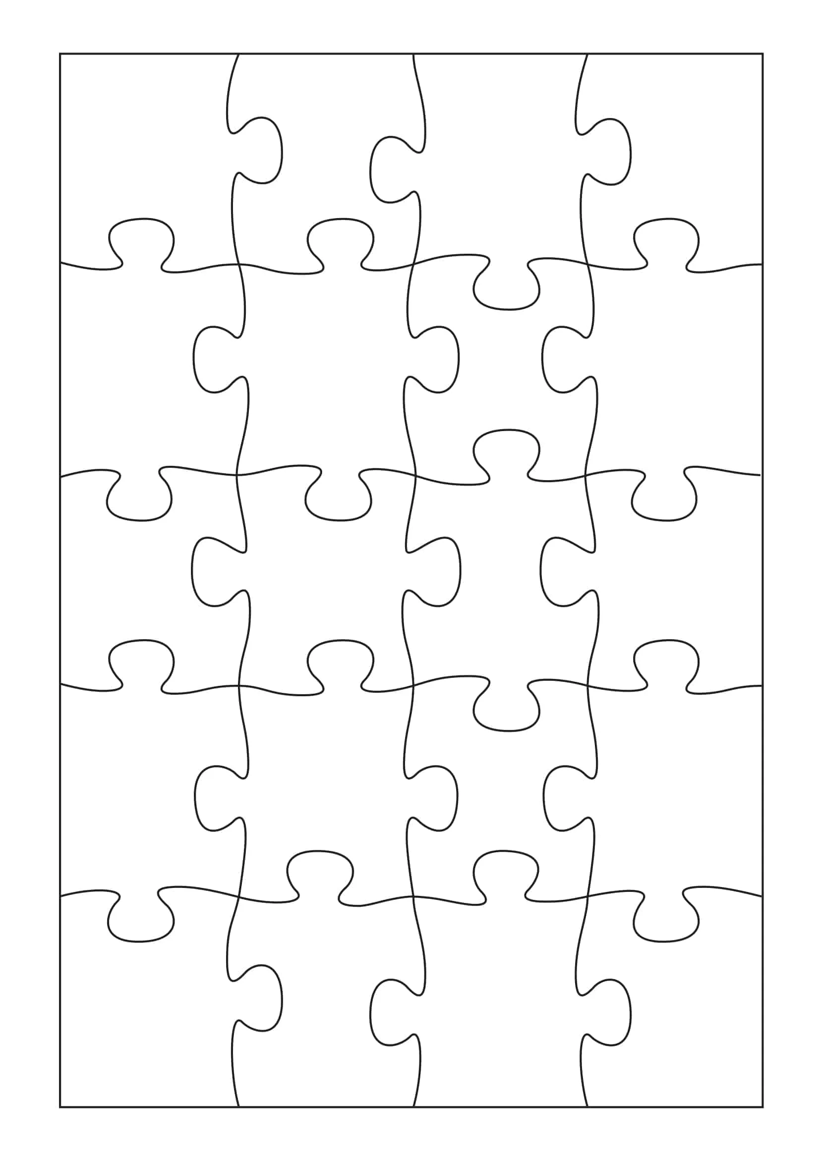 Free Printable Puzzle Piece Templates PDF 4 12 24 Piece