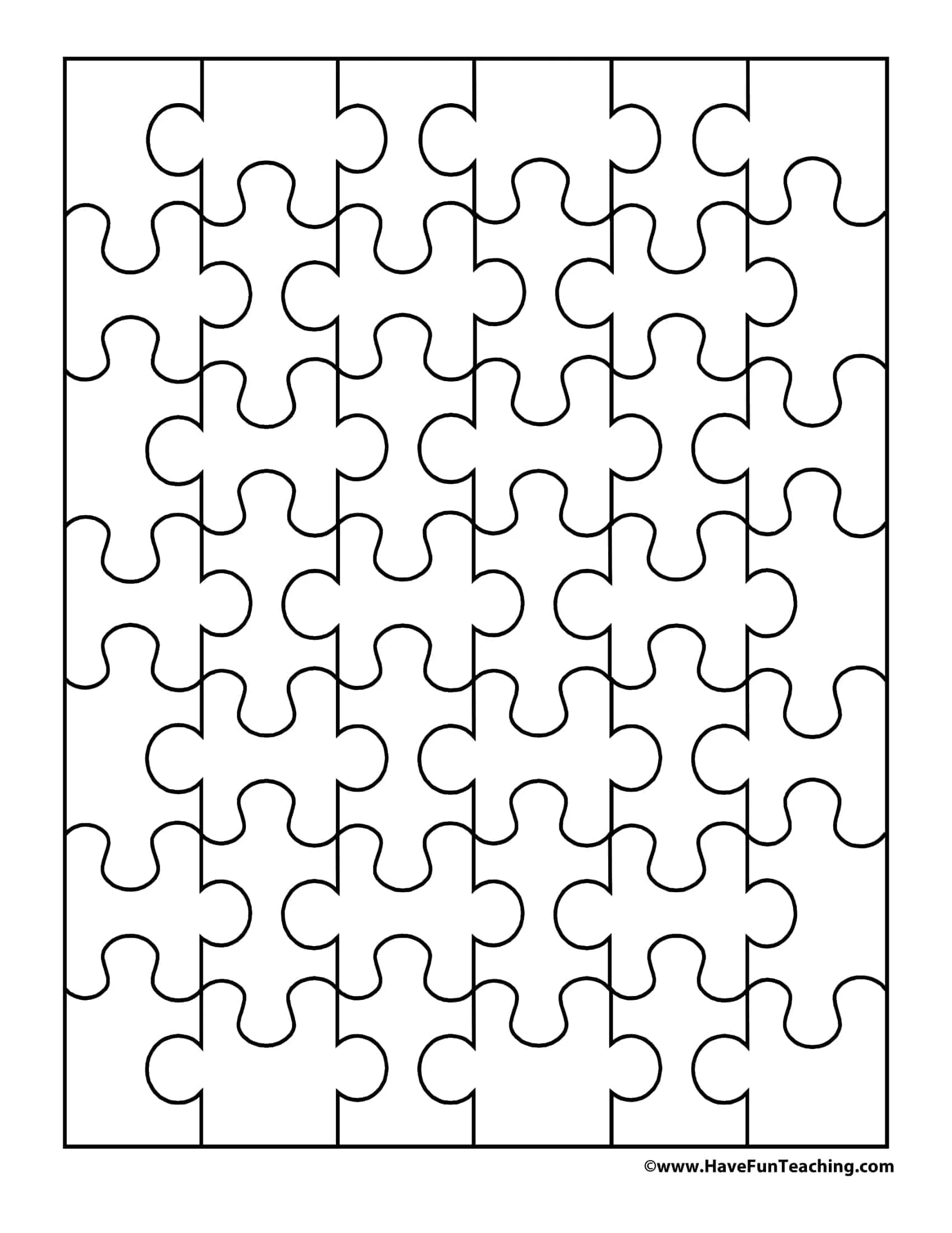 Free Printable Puzzle Piece Templates PDF 4 12 24 Piece