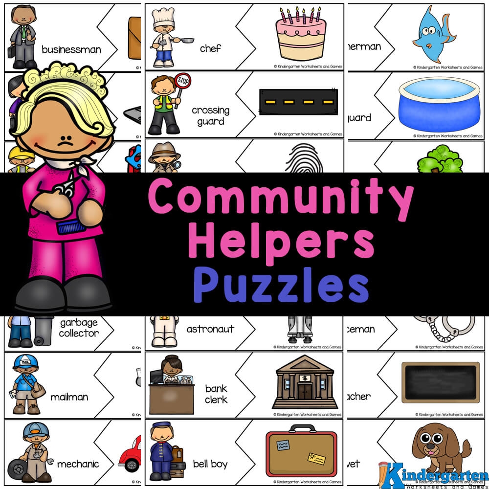 FREE Printable Puzzles Community Helpers Activity