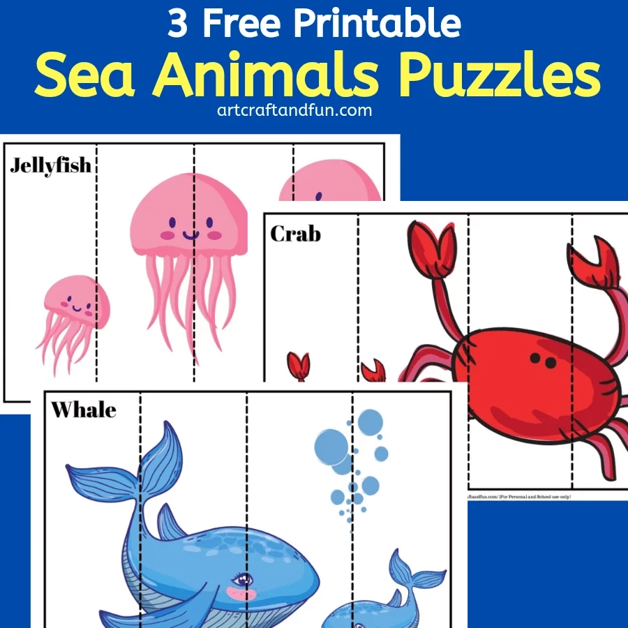 Free Printable Sea Animal Puzzles For Kids 