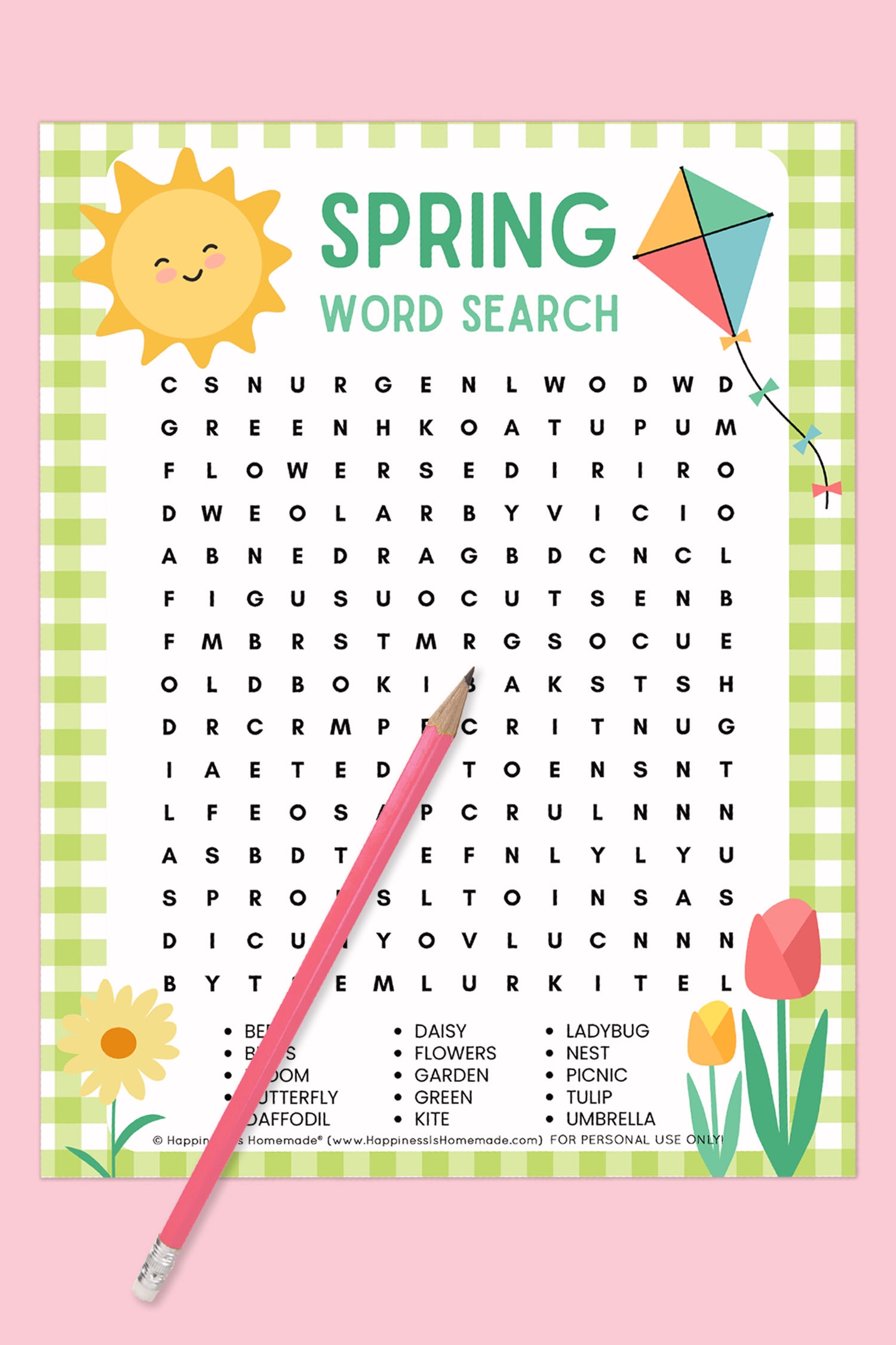 Free Printable Spring Word Search Puzzle Happiness Is Homemade