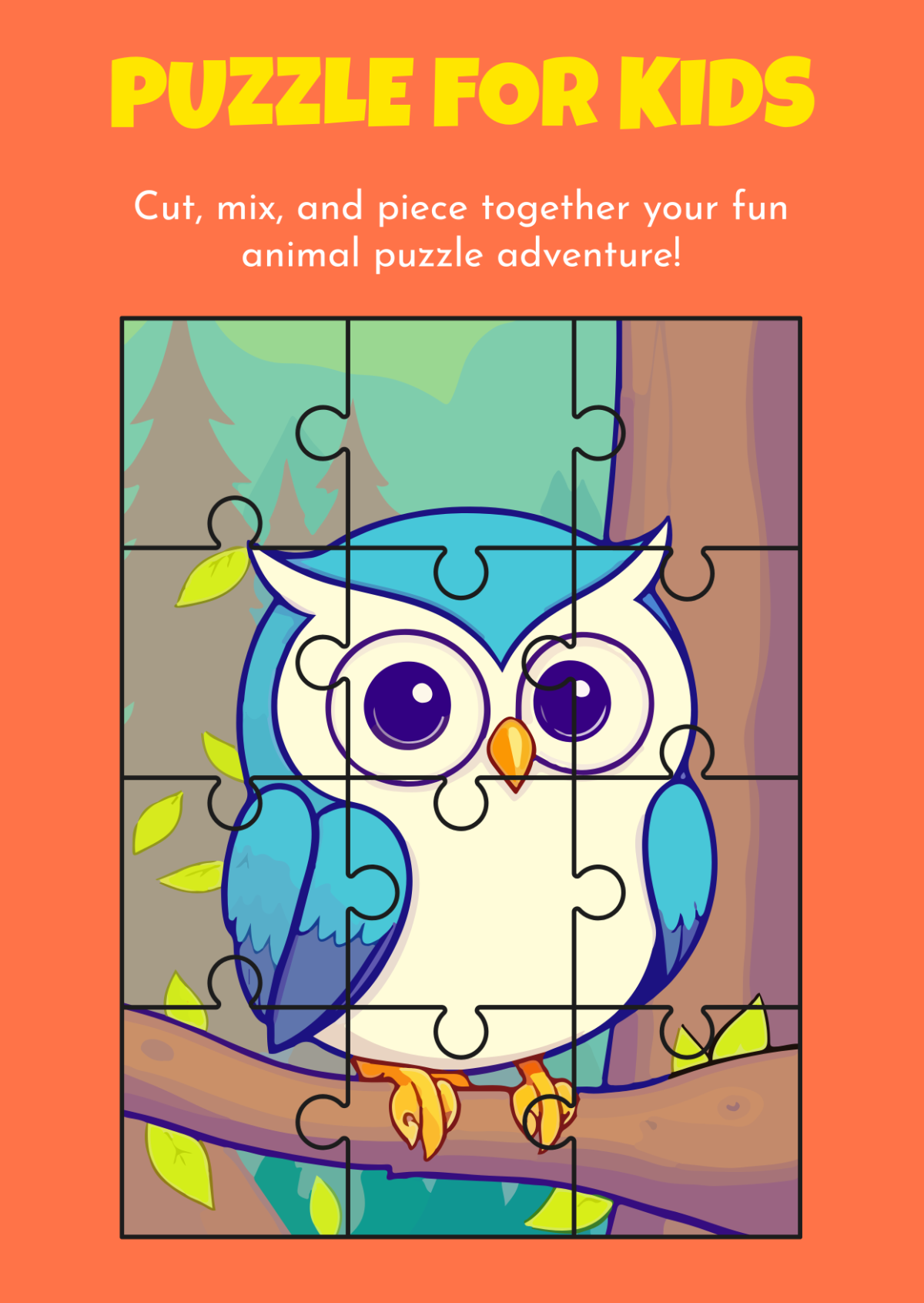 Free Puzzle For Kids Template To Edit Online