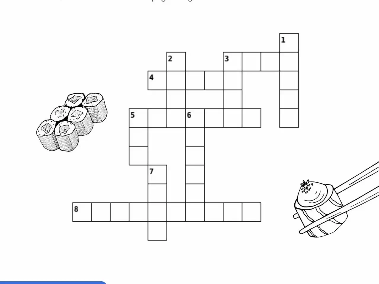 Free Sushi Themed Crossword Puzzles Fun Printables For Kids Adults Help My Kids Are Bored