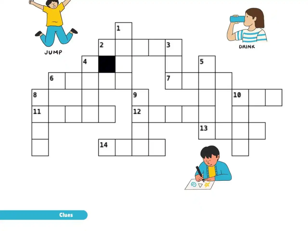 Free Verbs Crossword Puzzle Printable Action Words Activity For Kids Help My Kids Are Bored