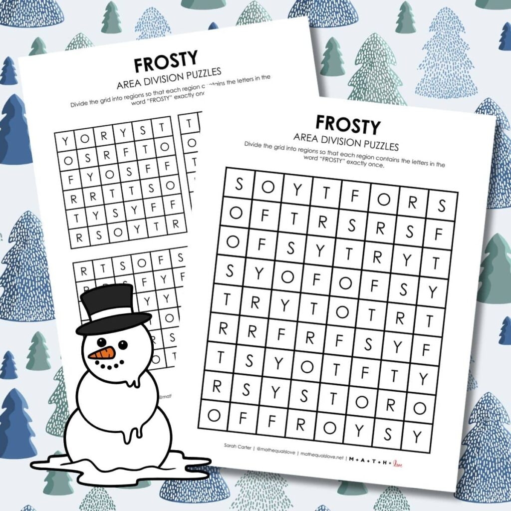 Frosty Area Division Logic Puzzles Math Love