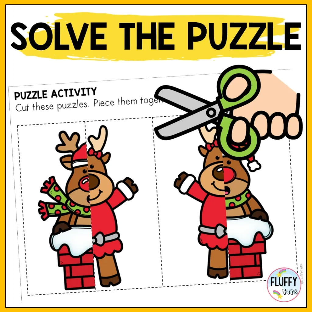 Fun Christmas Kids Activities Puzzle Printables FluffyTots