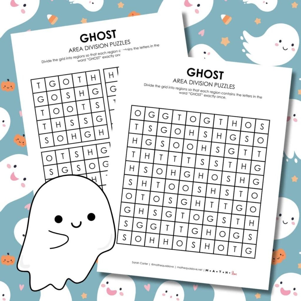 Ghost Area Division Logic Puzzles Math Love