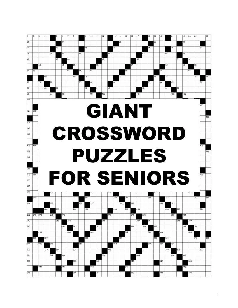 Giant Crossword Puzzles For Seniors 40 Large Print Games digital Download Etsy