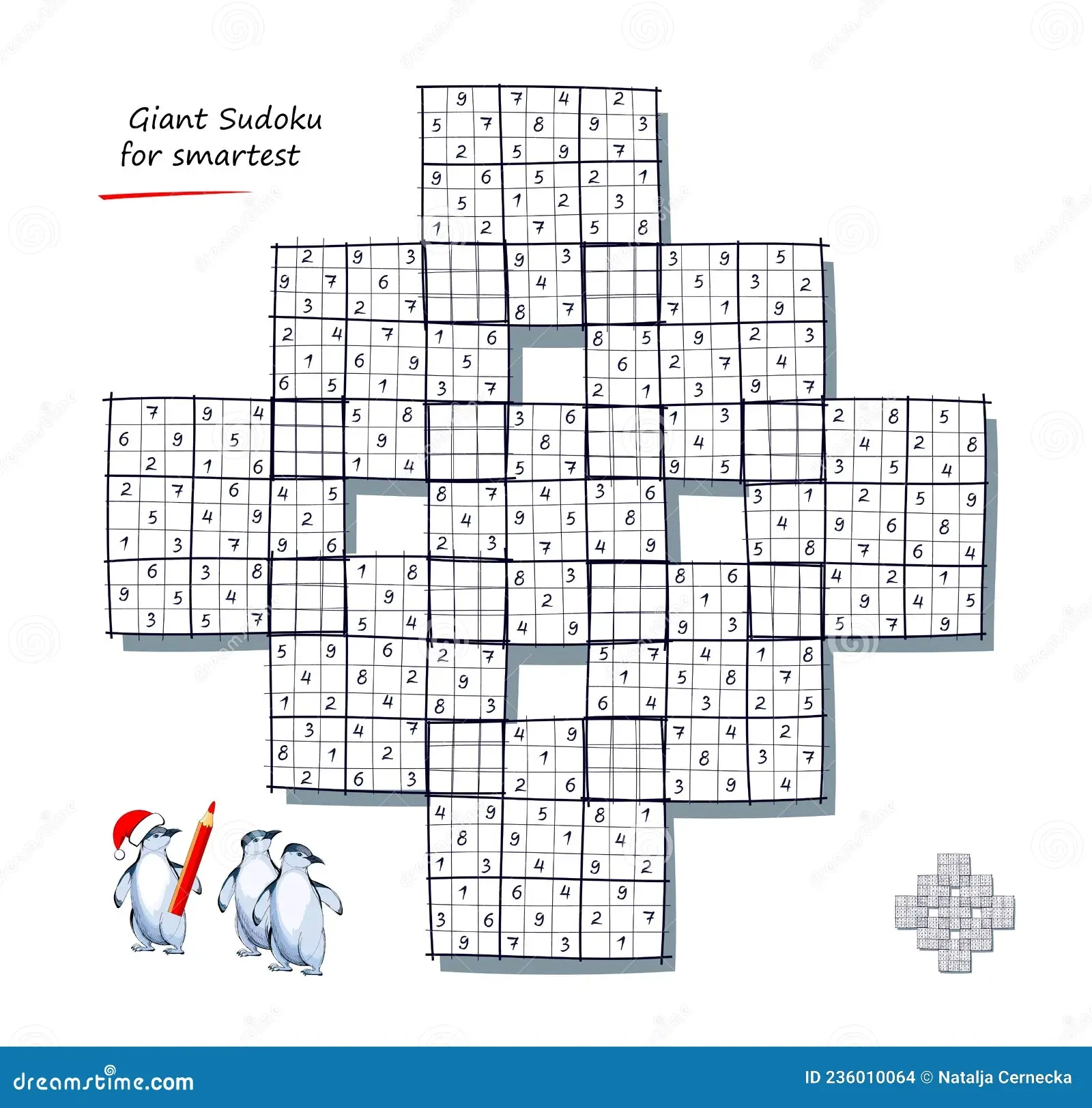 Giant Sudoku For Smartest Logic Puzzle Big Size Game With 9 Squares Difficult Level Stock Vector Illustration Of Huge Kids 236010064