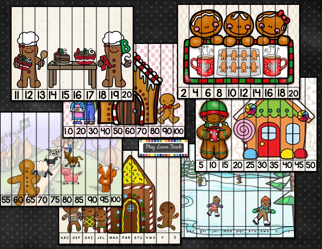 Gingerbread Number And Alphabet Puzzles Classful