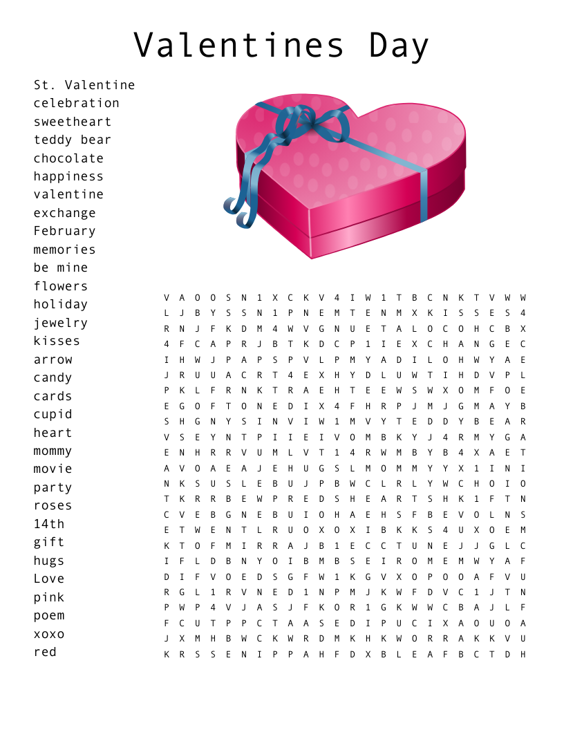 Happy Valentine s Day Word Search WordMint