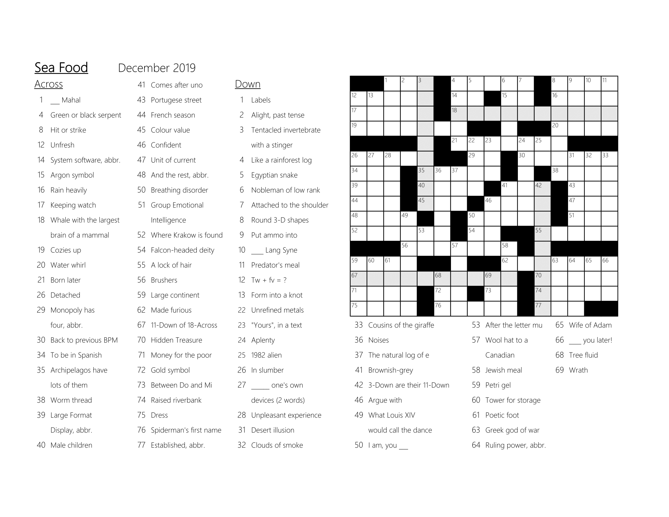 Hello All I ve Created This Crossword For My School s Student Newspaper And I d Love Some Feedback From The Experts Before I Submit It Thanks In Advance D R crossword