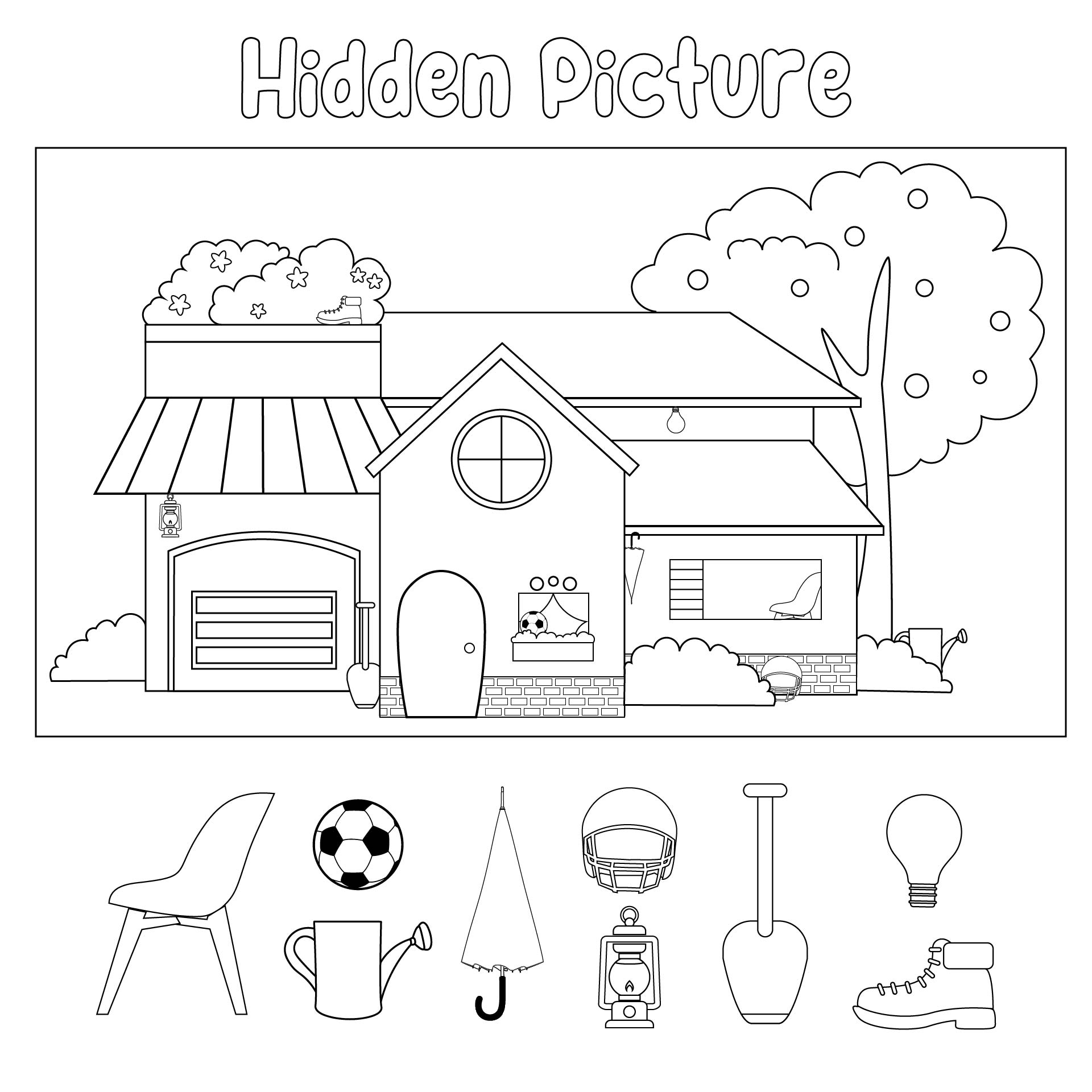 Hidden Objects Coloring Pages 6 Free PDF Printables Printablee