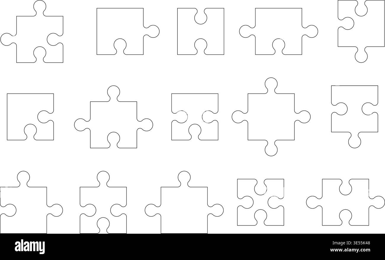 Jigsaw Puzzle Blank Black And White Stock Photos Images Alamy