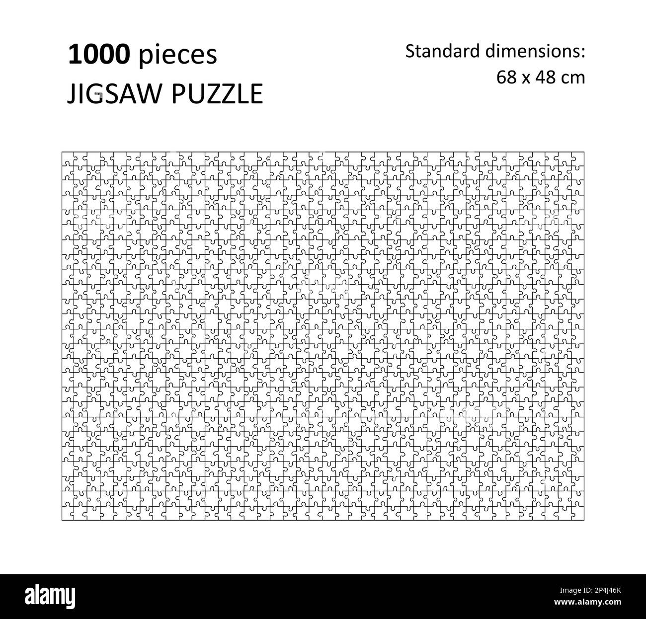 Jigsaw Puzzle Blank Template Cutting Lines For 1000 Pieces Jigsaw Puzzle Stock Vector Image Art Alamy