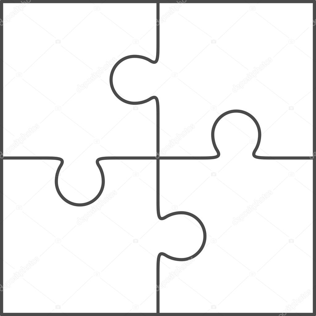 Jigsaw Puzzle Blank Vector 2x2 Four Pieces Stock Vector By binik1 76429763