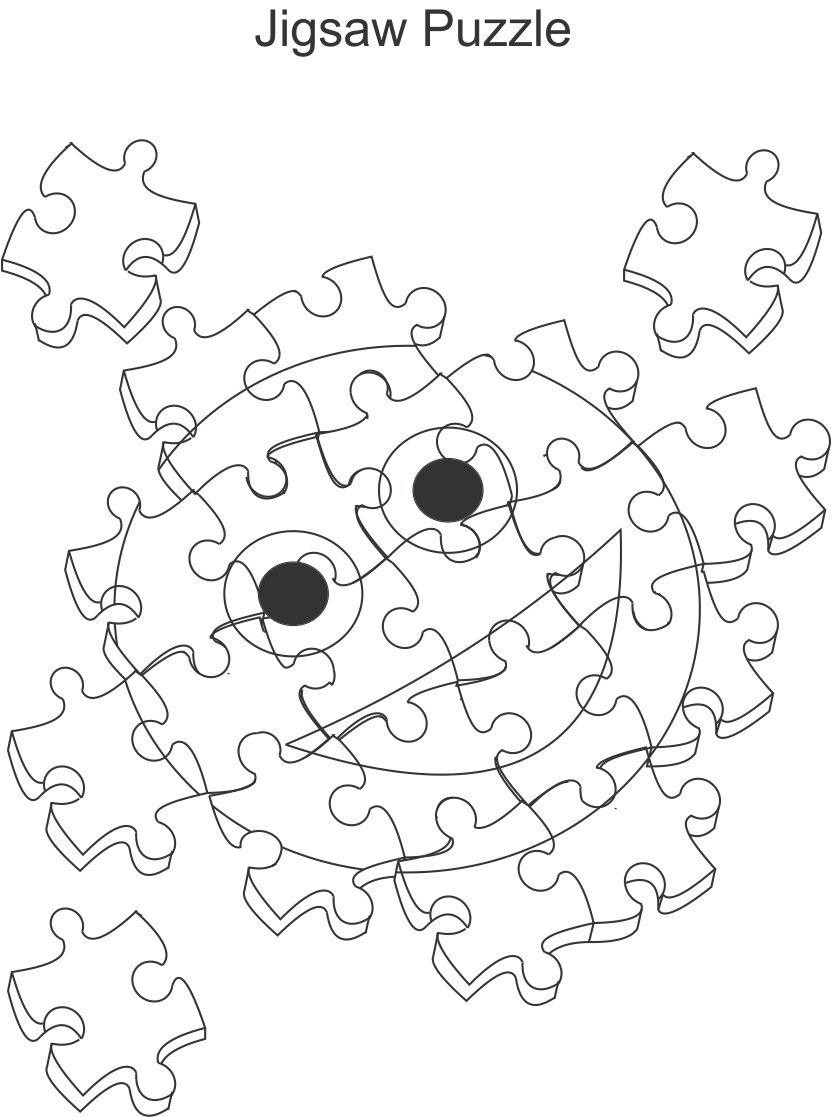 Jigsaw Puzzle Coloring Printable Page For Kids