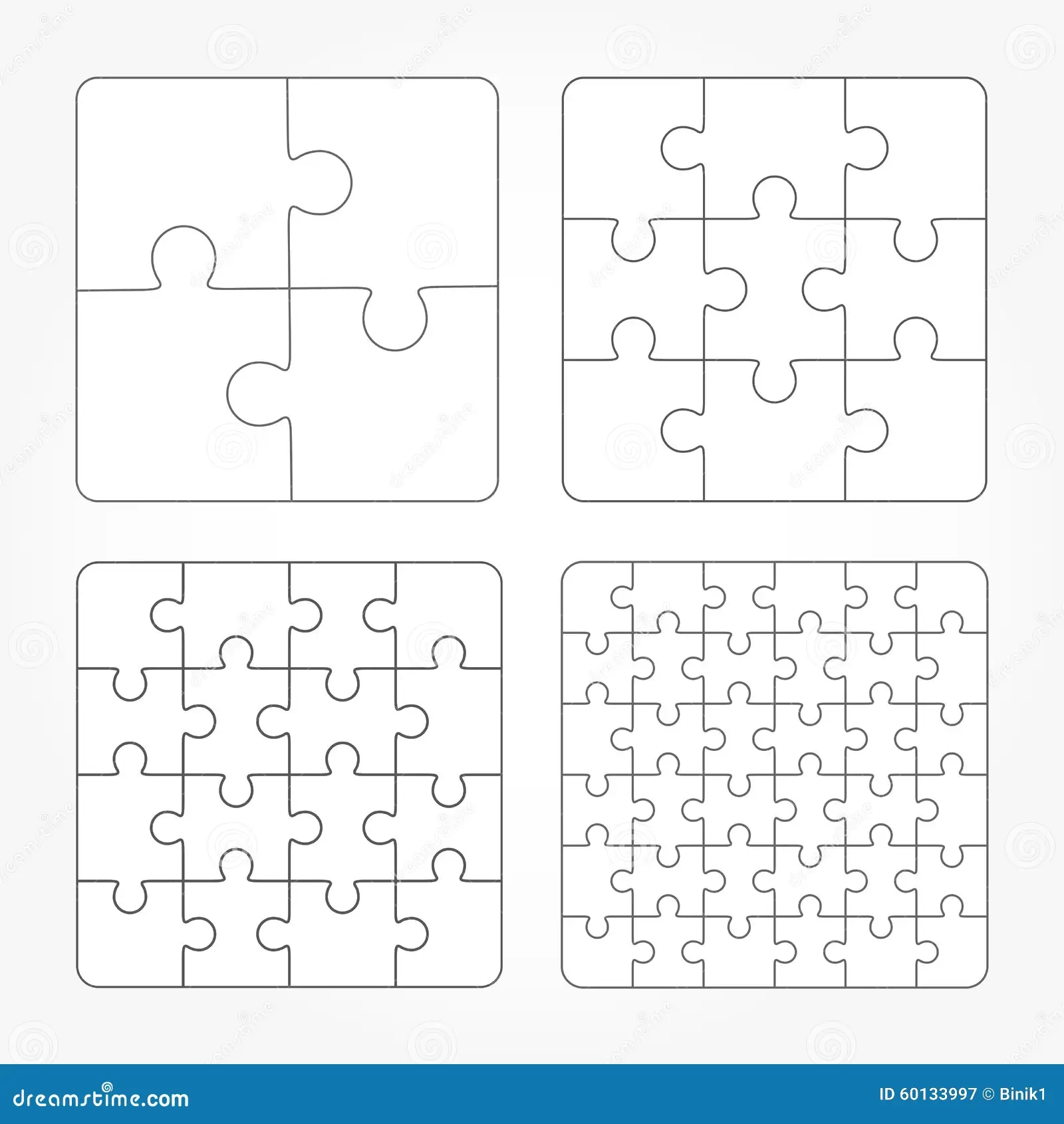 Jigsaw Puzzle Four Flat Blank Templates Set Stock Illustration Illustration Of Pattern Abstract 60133997