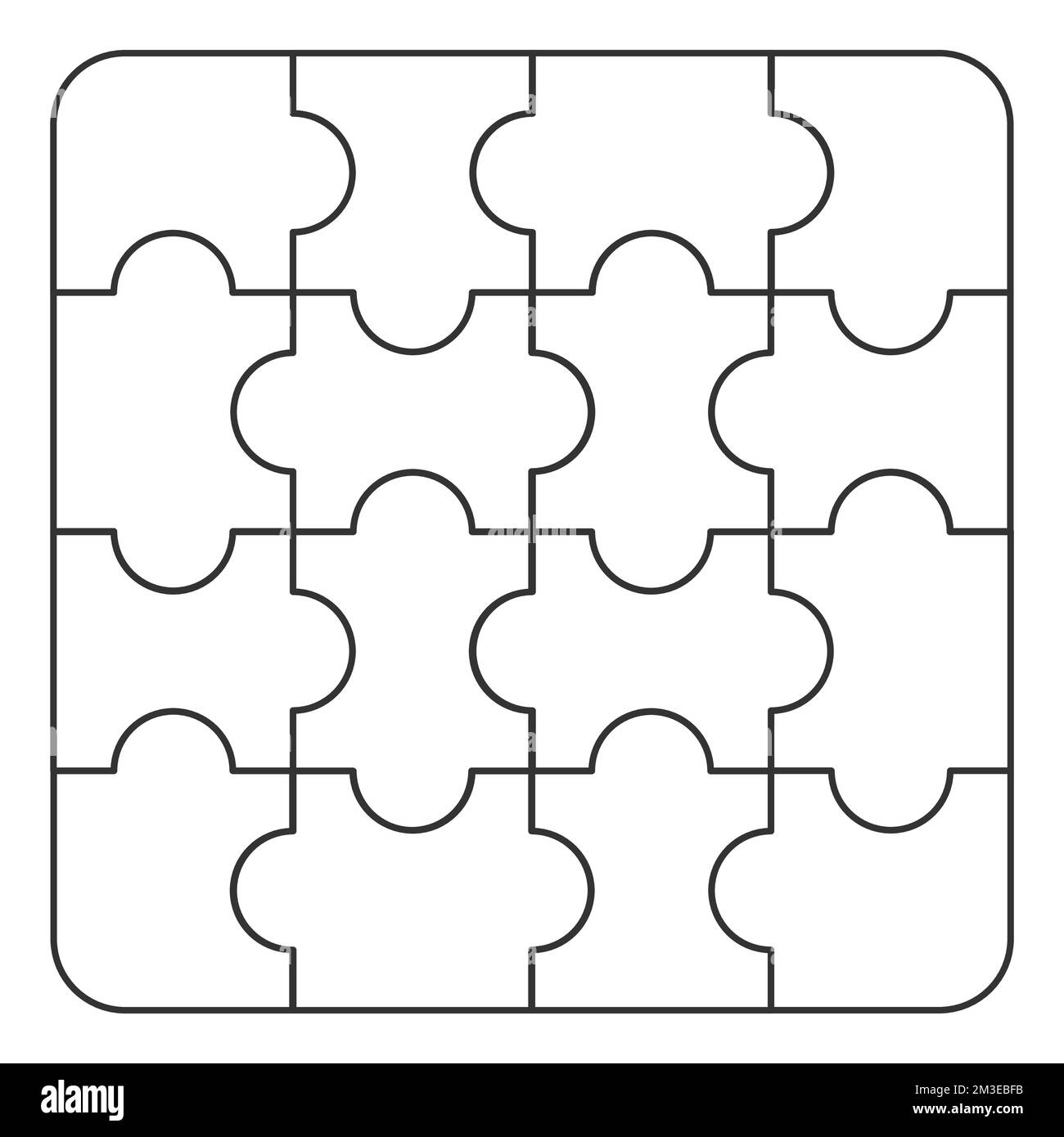 Jigsaw Puzzle Template Of Pieces Icon Logo Eps 10 Stock Vector Image Art Alamy