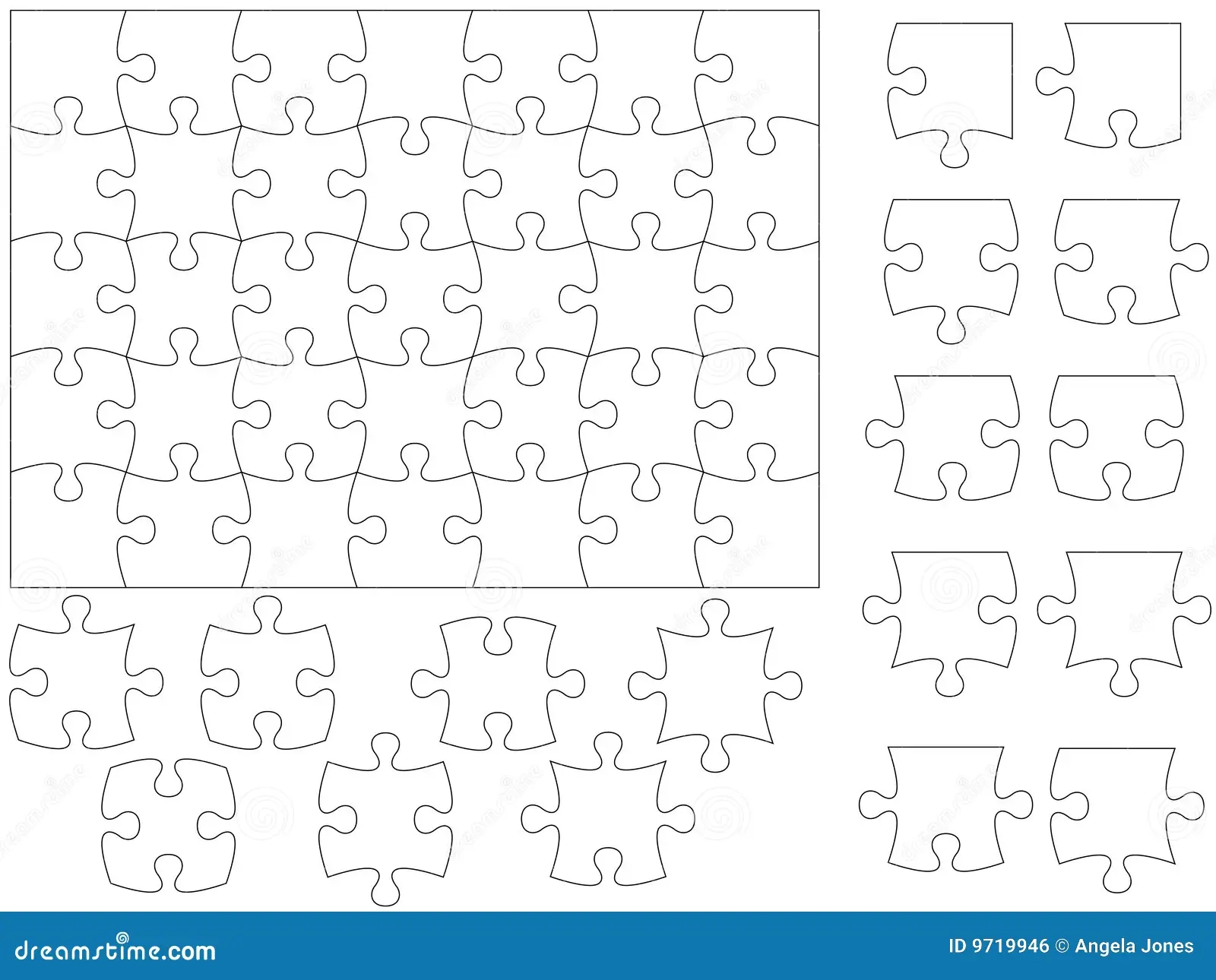 Jigsaw Puzzle Template Stock Vector Illustration Of Isolated 9719946