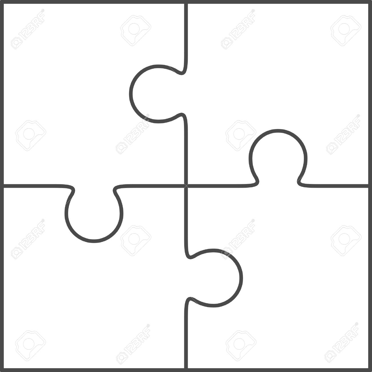 Jigsaw Puzzle Vector Blank Simple Template 2x2 Four Pieces Royalty Free SVG Cliparts Vectors And Stock Illustration Image 41815417 