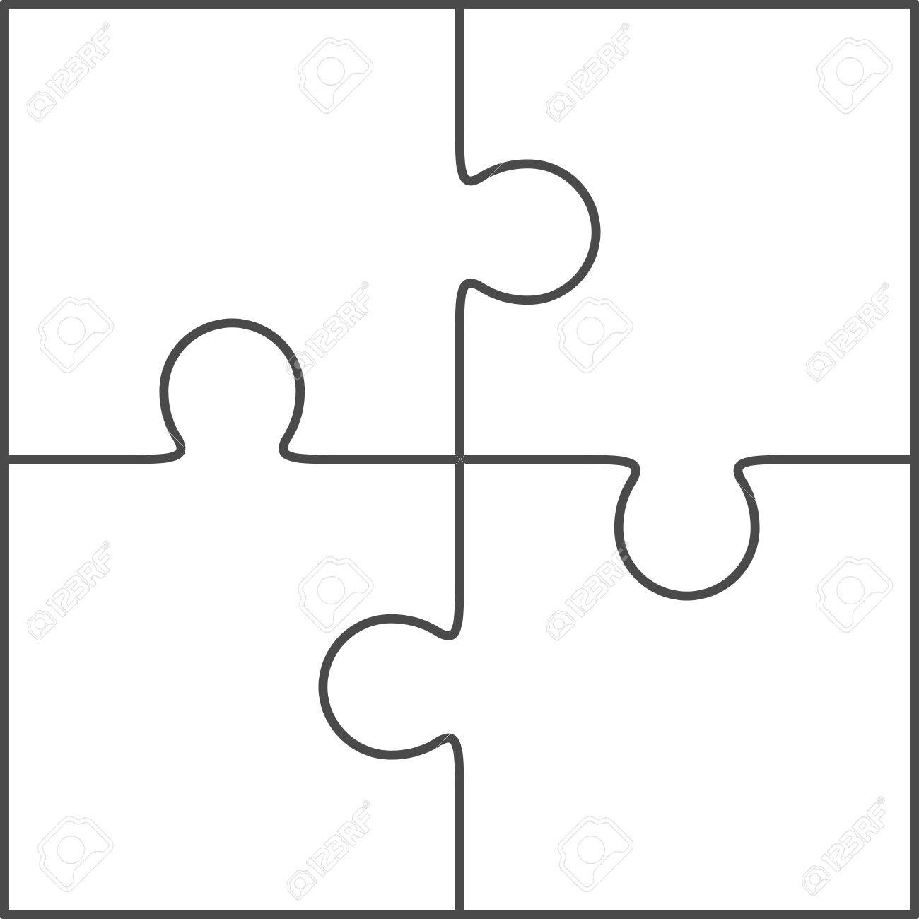Jigsaw Puzzle Vector Blank Simple Template 2x2 Four Pieces Royalty Free SVG Cliparts Vectors And Stock Illustration Image 43229408 