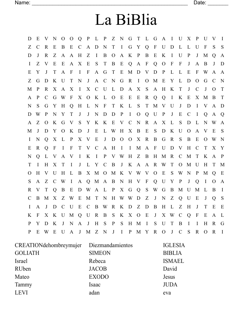La BiBlia Word Search WordMint