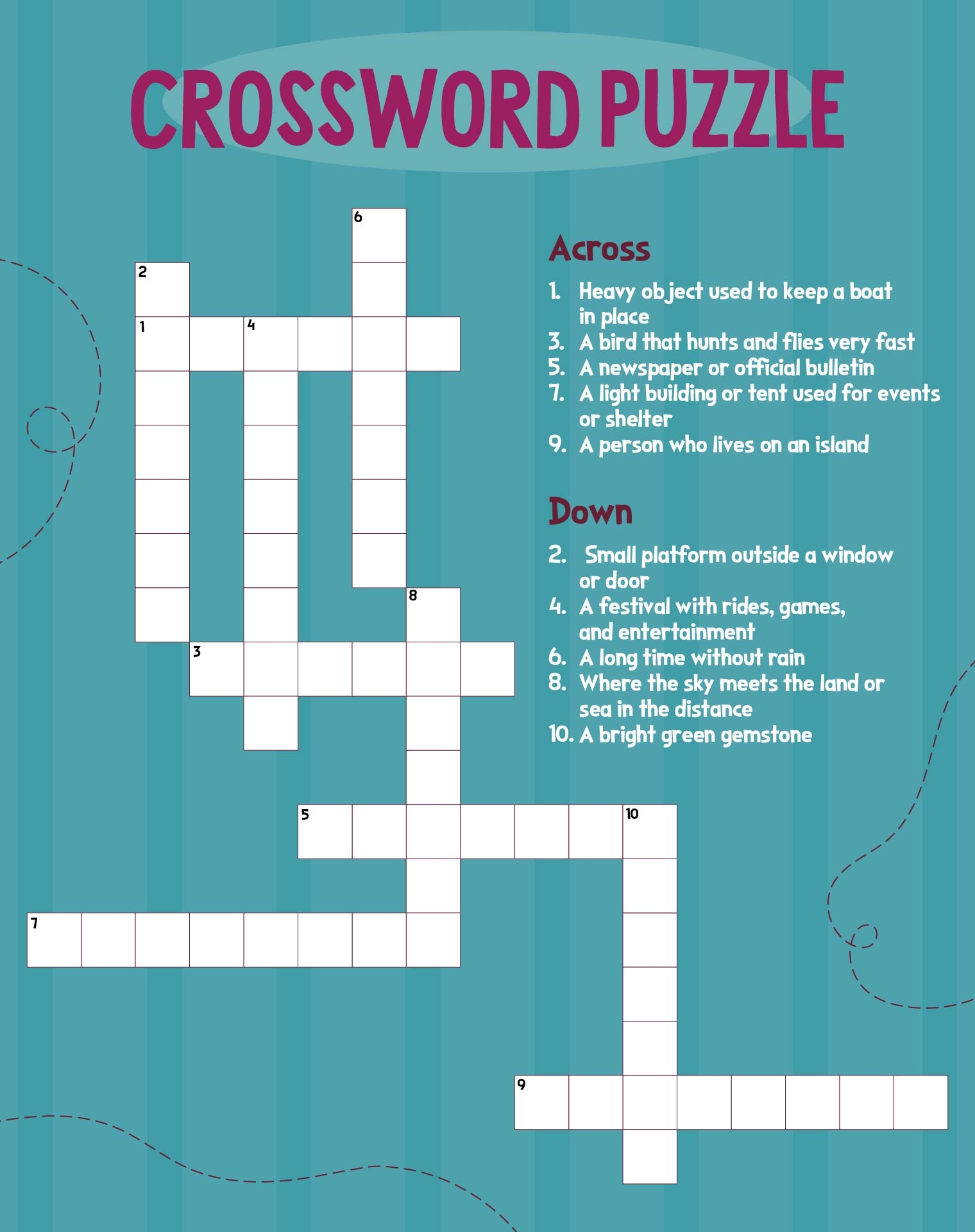 Large Print Easy Crossword Puzzles 10 Free PDF Printables Printablee