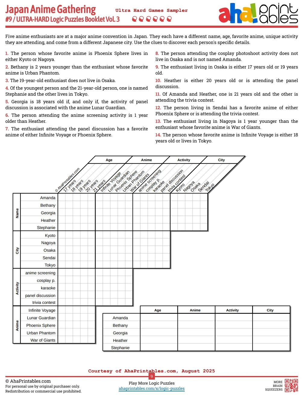 Logic Grid Puzzles