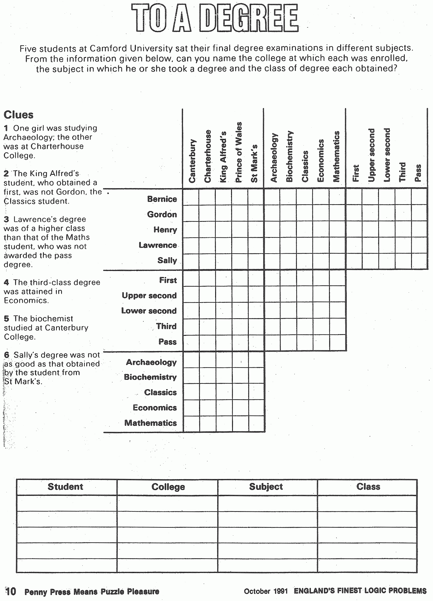 Logic Puzzle Printable Google Search Logic Problems Logic Puzzles Grid Logic Puzzles
