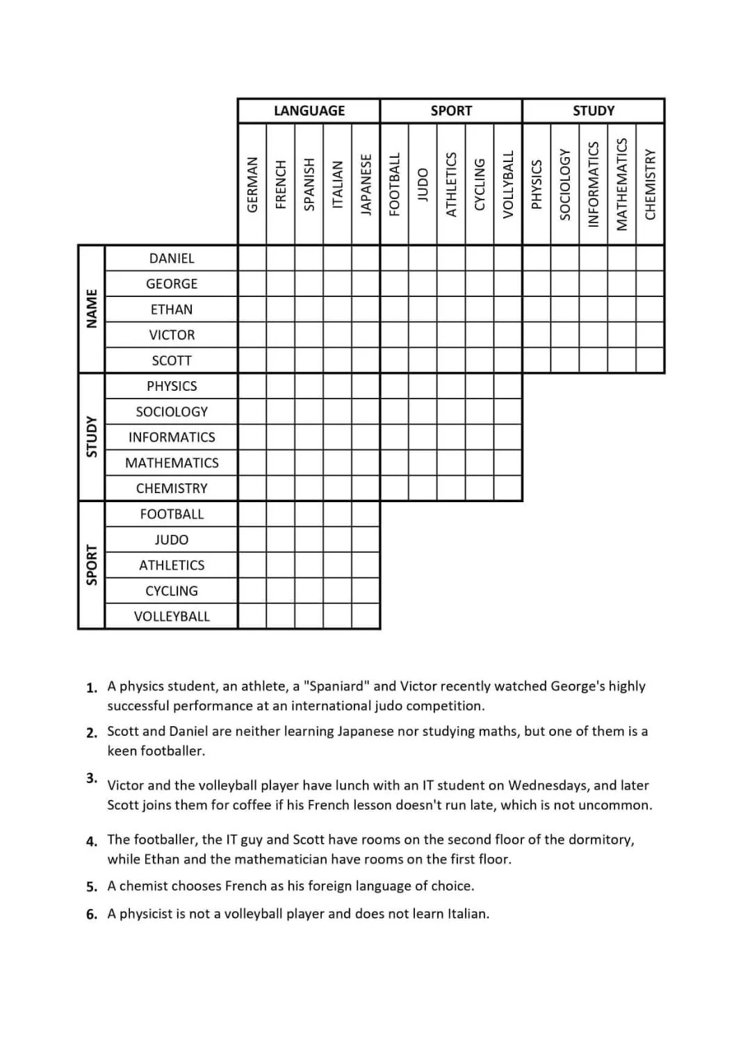 Logic Puzzle R puzzles