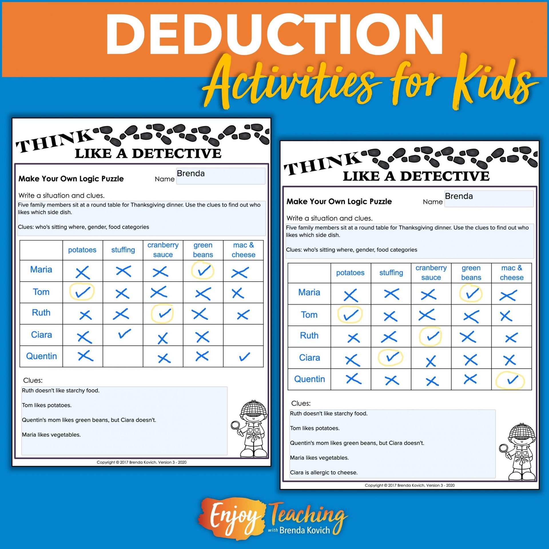 Logic Puzzles For Kids Deductive Reasoning Make Your Own 
