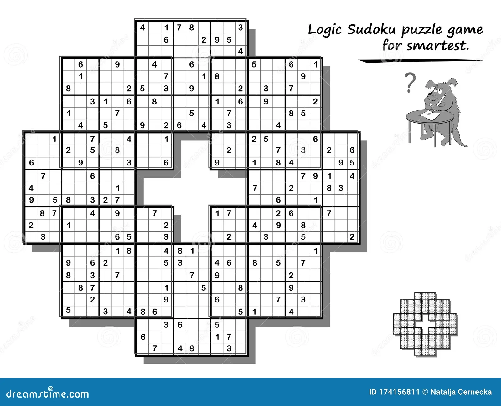 Logic Sudoku Game For Children And Adults Big Size Puzzle With 8 Squares Difficult Level Printable Page For Brain Teaser Book Stock Vector Illustration Of Book Kids 174156811