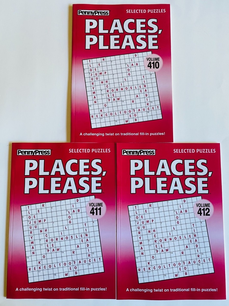 Lot Of 3 PLACES PLEASE Penny Press Selected Variety Puzzles Dell 410 412 Fill In EBay