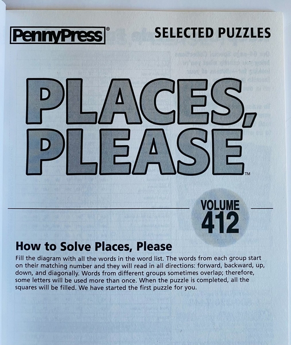 Lot Of 3 PLACES PLEASE Penny Press Selected Variety Puzzles Dell 410 412 Fill In EBay