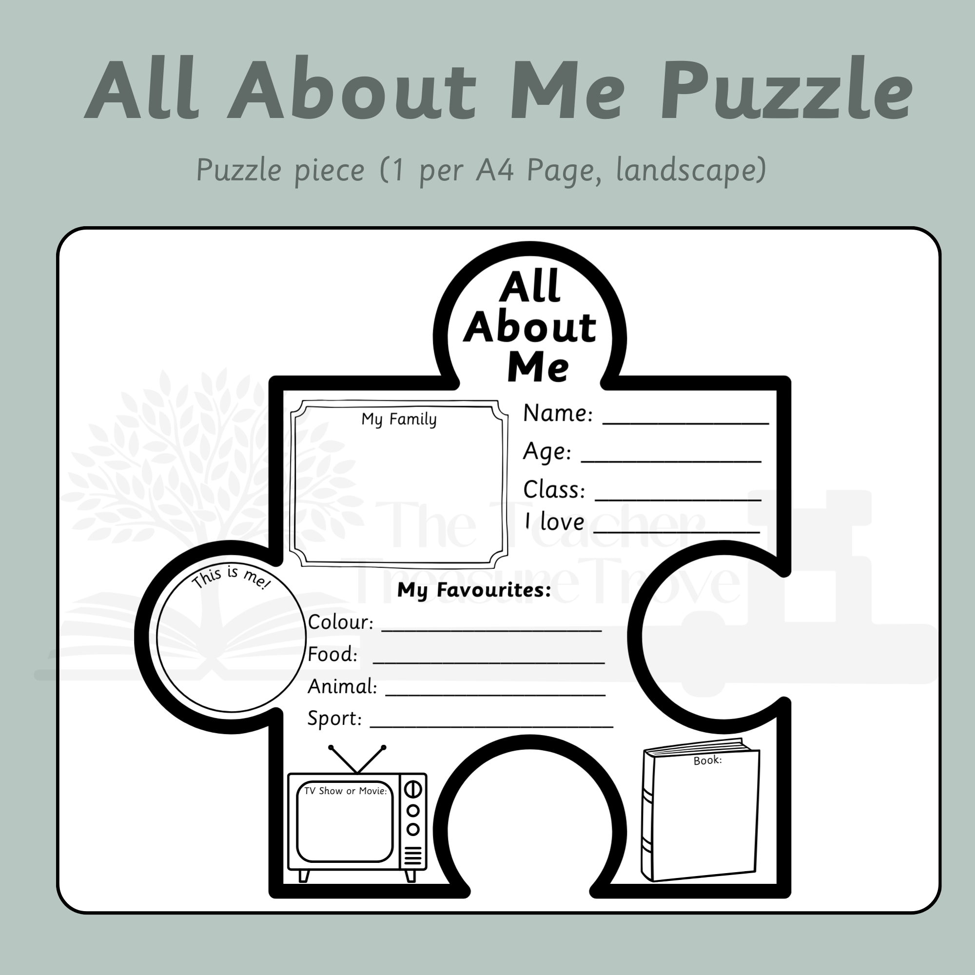 Mash 1st 2nd Class All About Me Puzzle Pieces