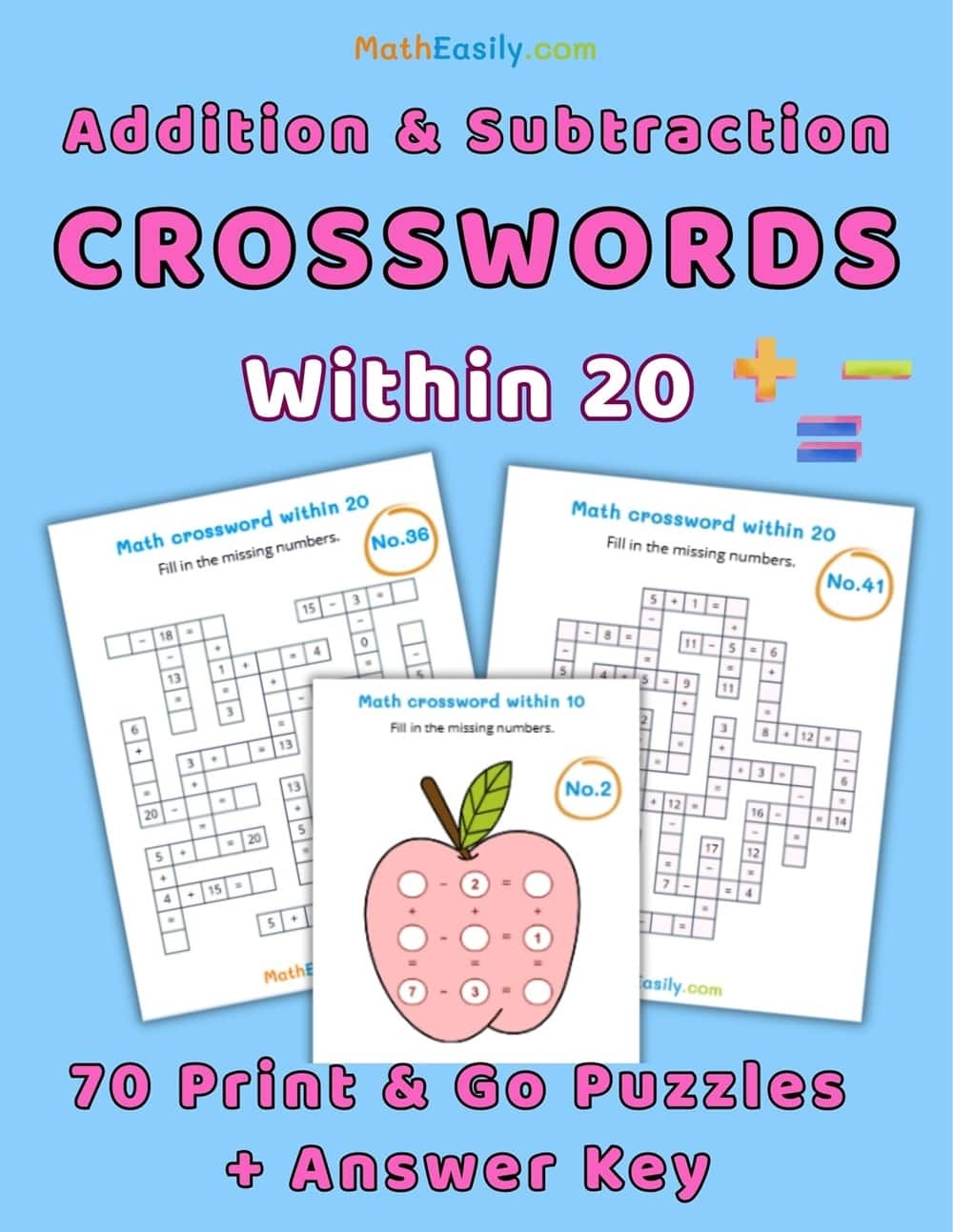 Math Crosswords ONLINE Printable