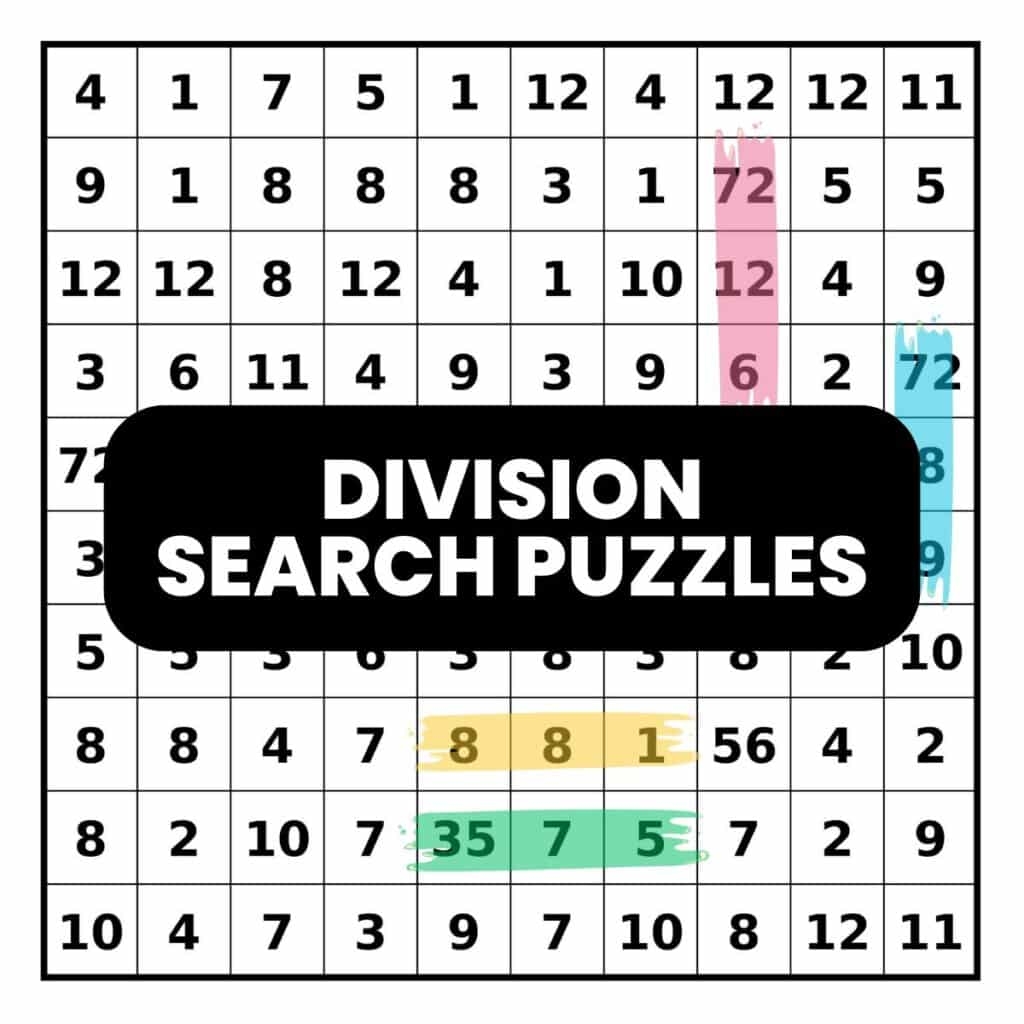 Math Search Puzzle Worksheets Math Love