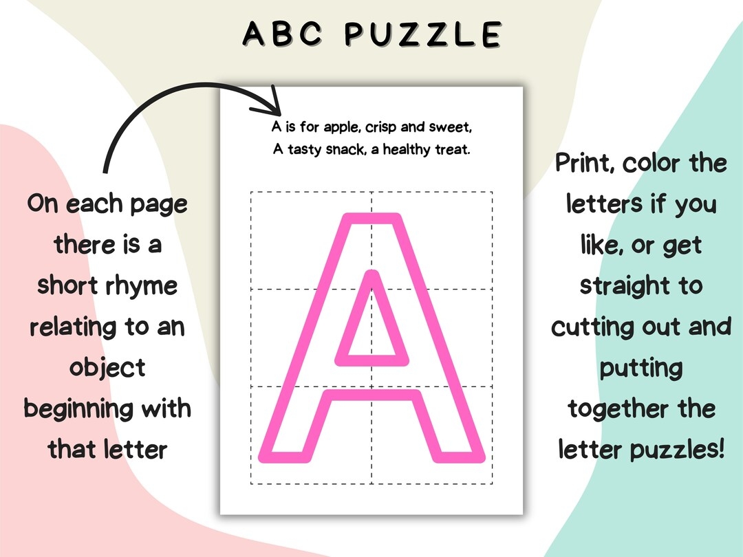 Montessori Printable ABC Puzzle Preschool Toddlers Activity Kids Learning Games Early Years Fine Motor Children s Alphabet Puzzles Puzzling Etsy