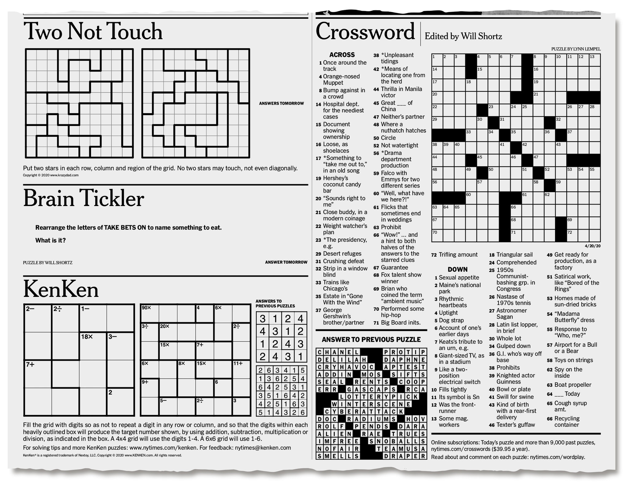 More Puzzles To Pass The Time The New York Times Worksheets Library
