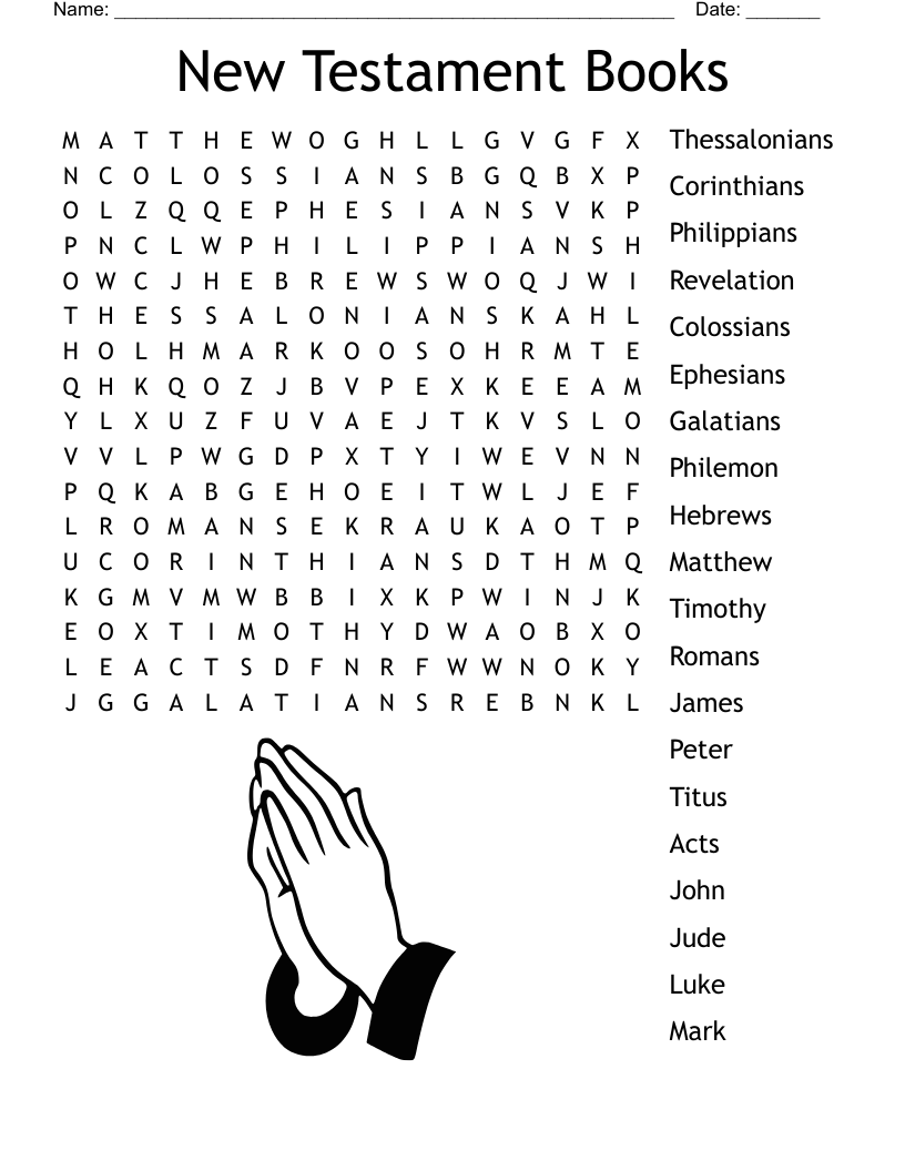 New Testament Books Word Search WordMint