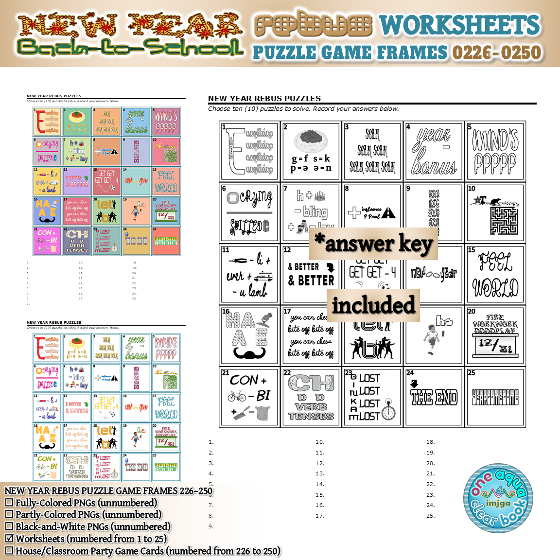 NEW YEAR Rebus Puzzle Frames 226 250 Worksheets Made By Teachers