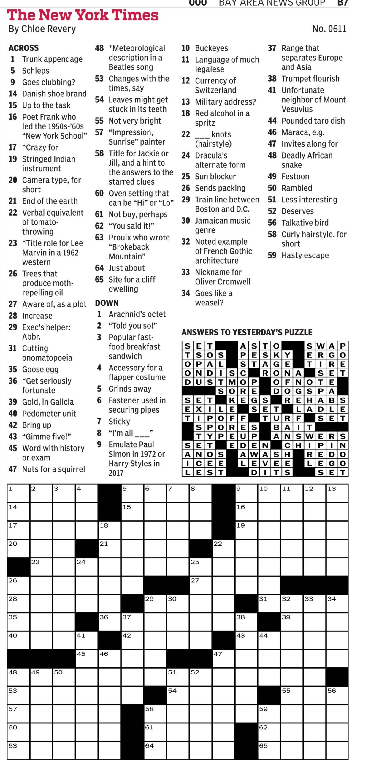 New York Times Daily Crossword Puzzles