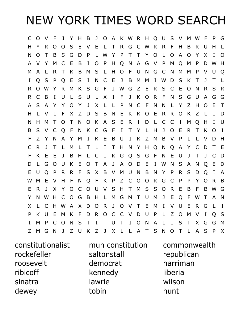 NEW YORK TIMES WORD SEARCH WordMint