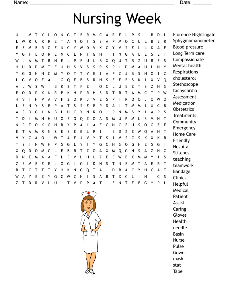 Nursing Week Word Search WordMint