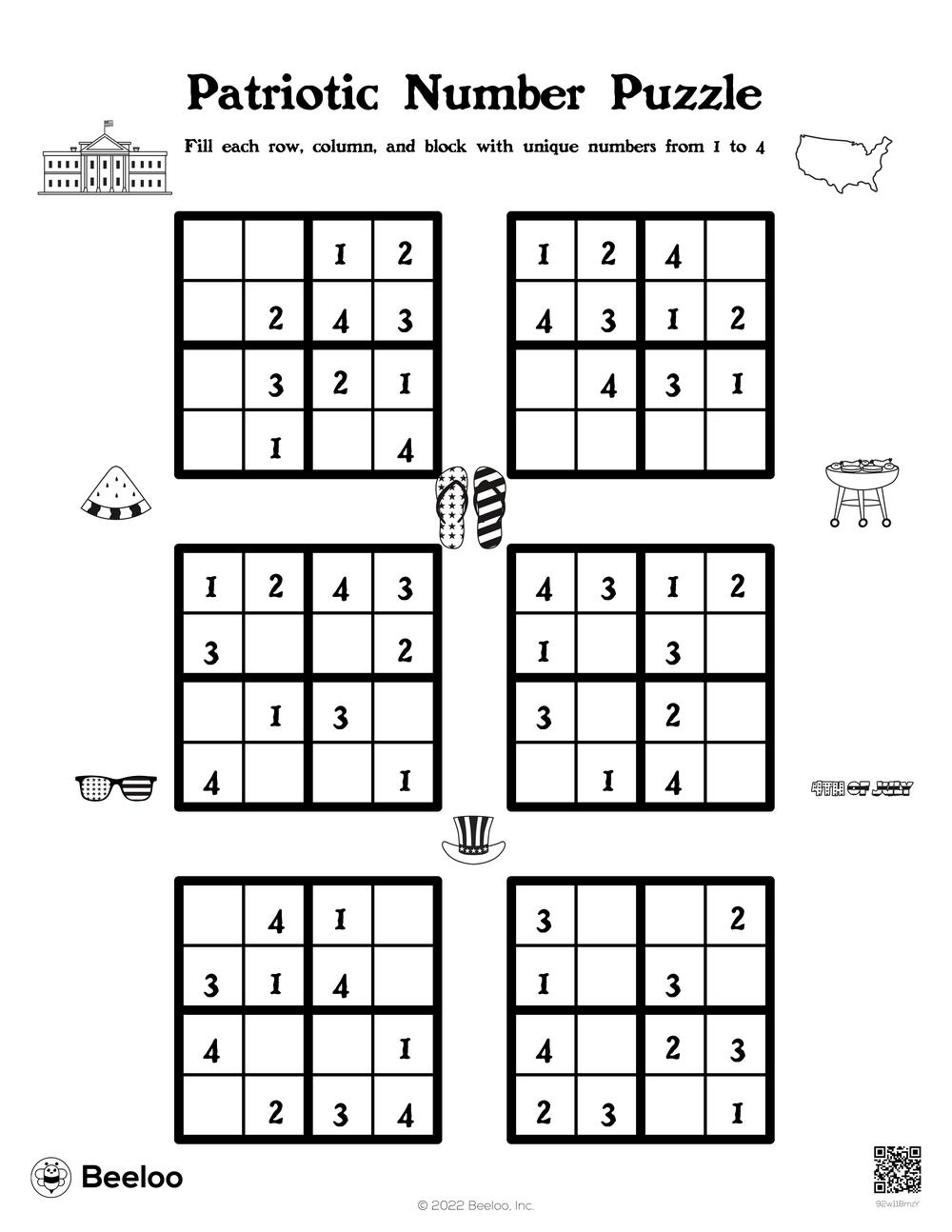 Patriotic Number Puzzle Beeloo Printable Crafts And Activities For Kids