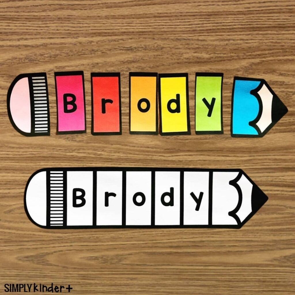 Pencil Names Puzzle Simply Kinder Plus Worksheets Library
