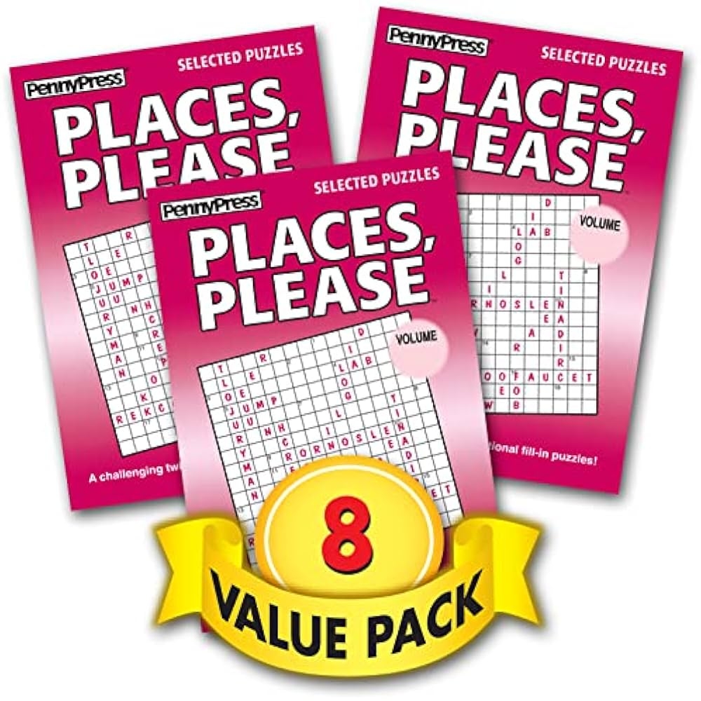 Places Please Challenging Word Fill In Puzzle Books 8 Pack Paperback Penny Press Dell Magazines Dell Puzzle Books Amazon Books